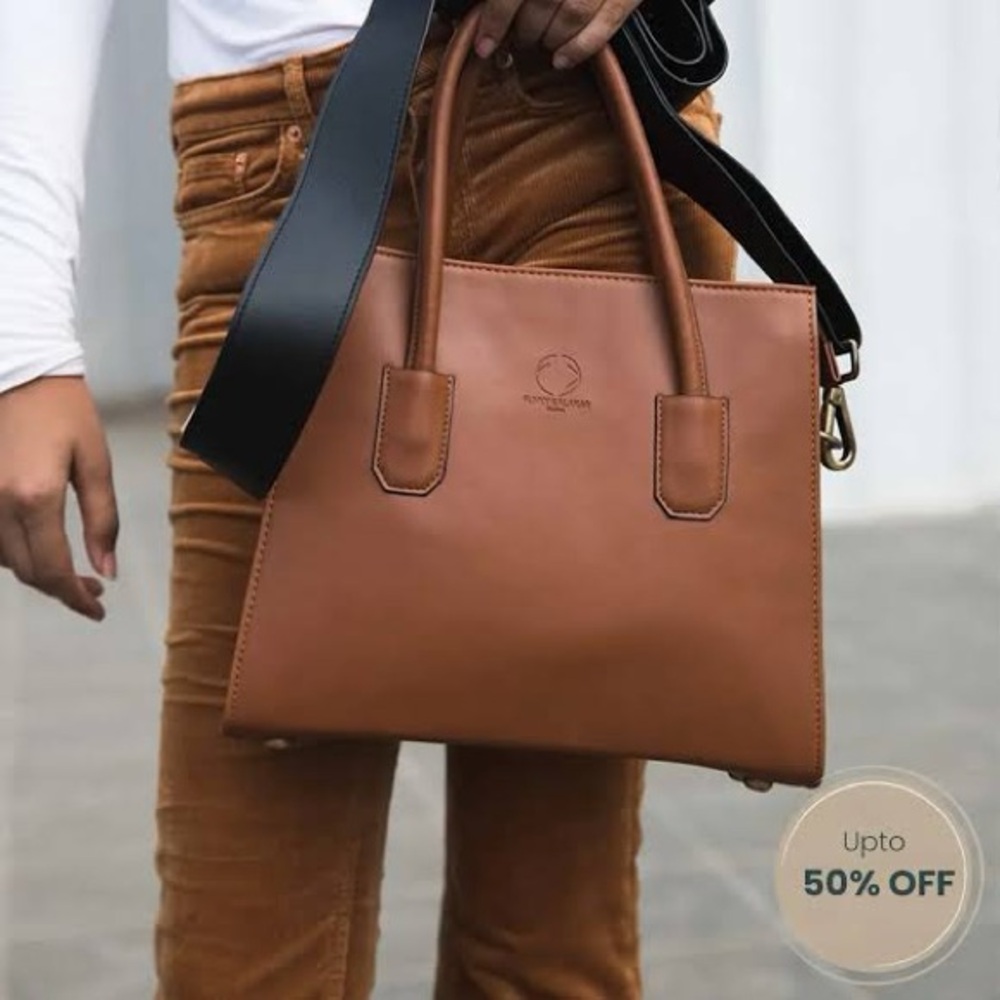 NWOT Brown Vegan Sustainable Leather Handbag / Crossbody